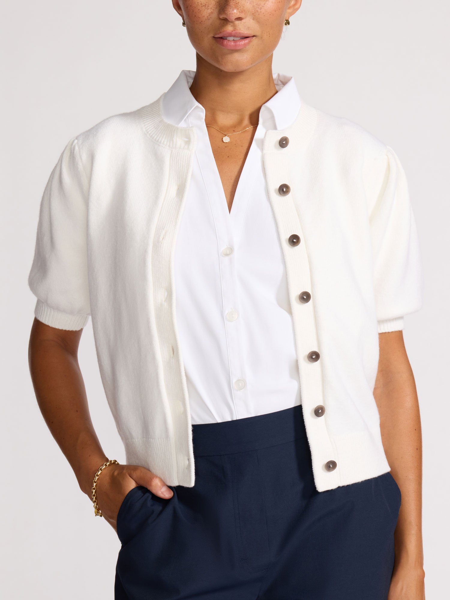 Women's Havana Cardigan in Salt White | Brochu Walker