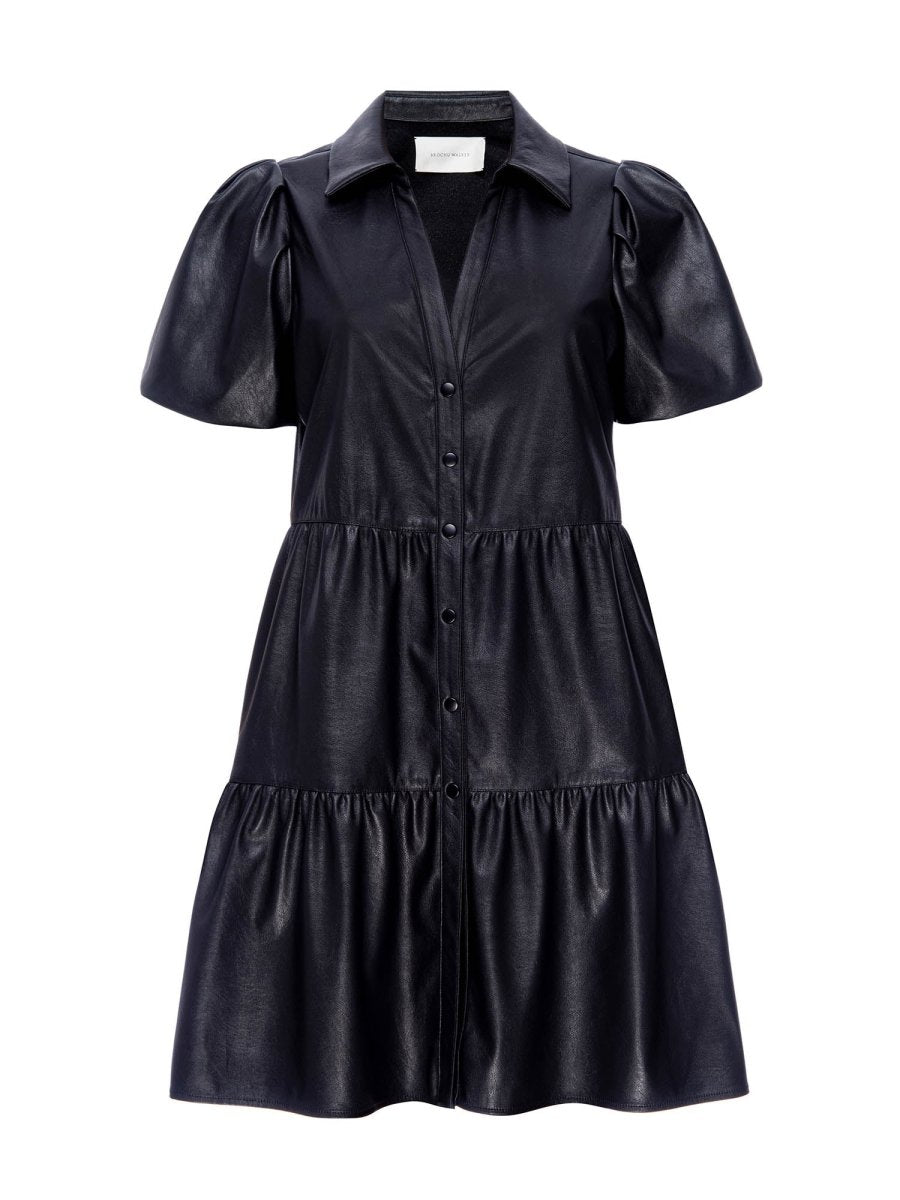The Havana Vegan Leather Mini Dress in Black Onyx | M | Brochu Walker The Havana Vegan Leather Mini Dress in Black Onyx | M | Brochu Walker