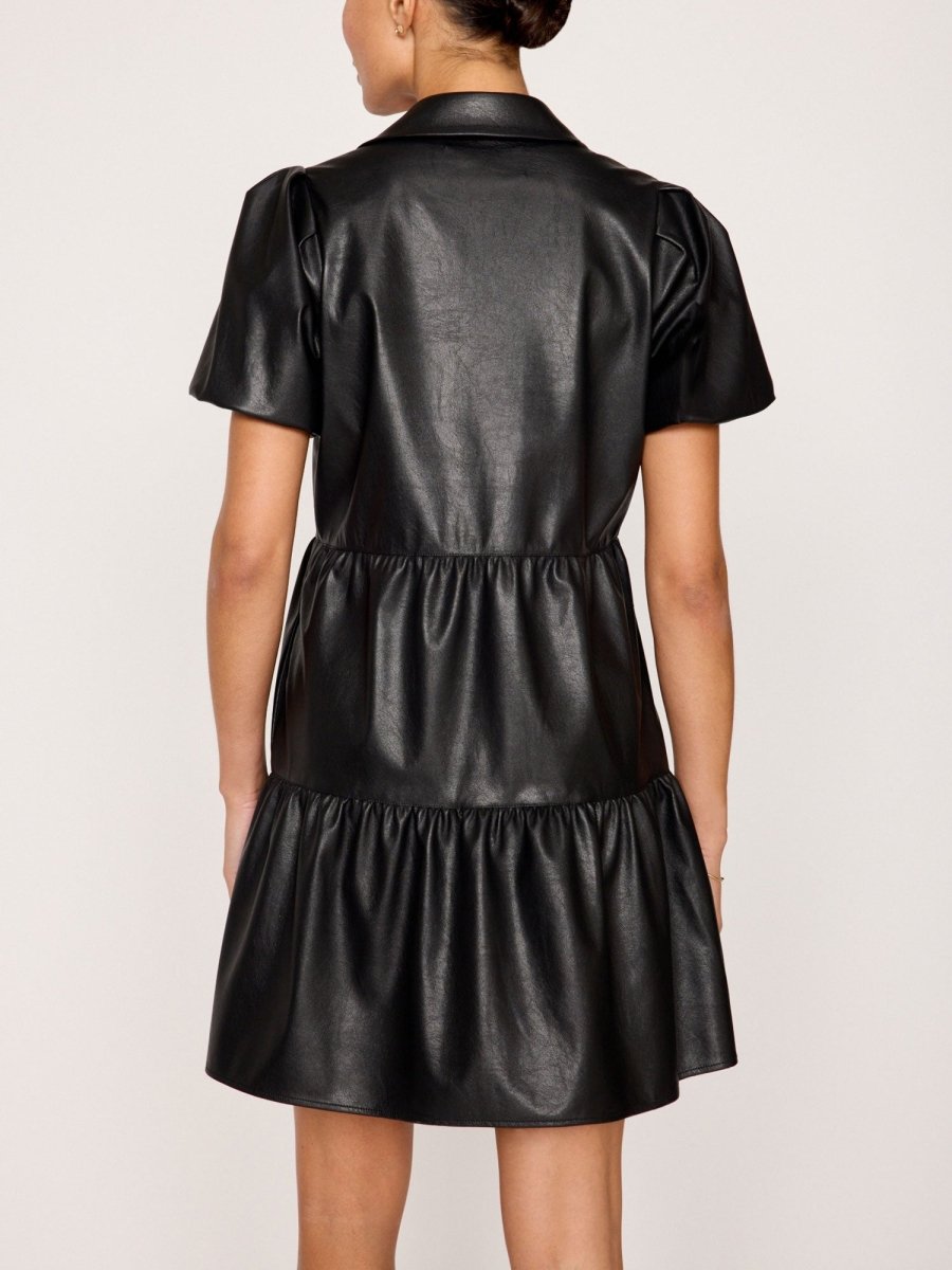 The Havana Vegan Leather Mini Dress in Black Onyx | M | Brochu Walker The Havana Vegan Leather Mini Dress in Black Onyx | M | Brochu Walker