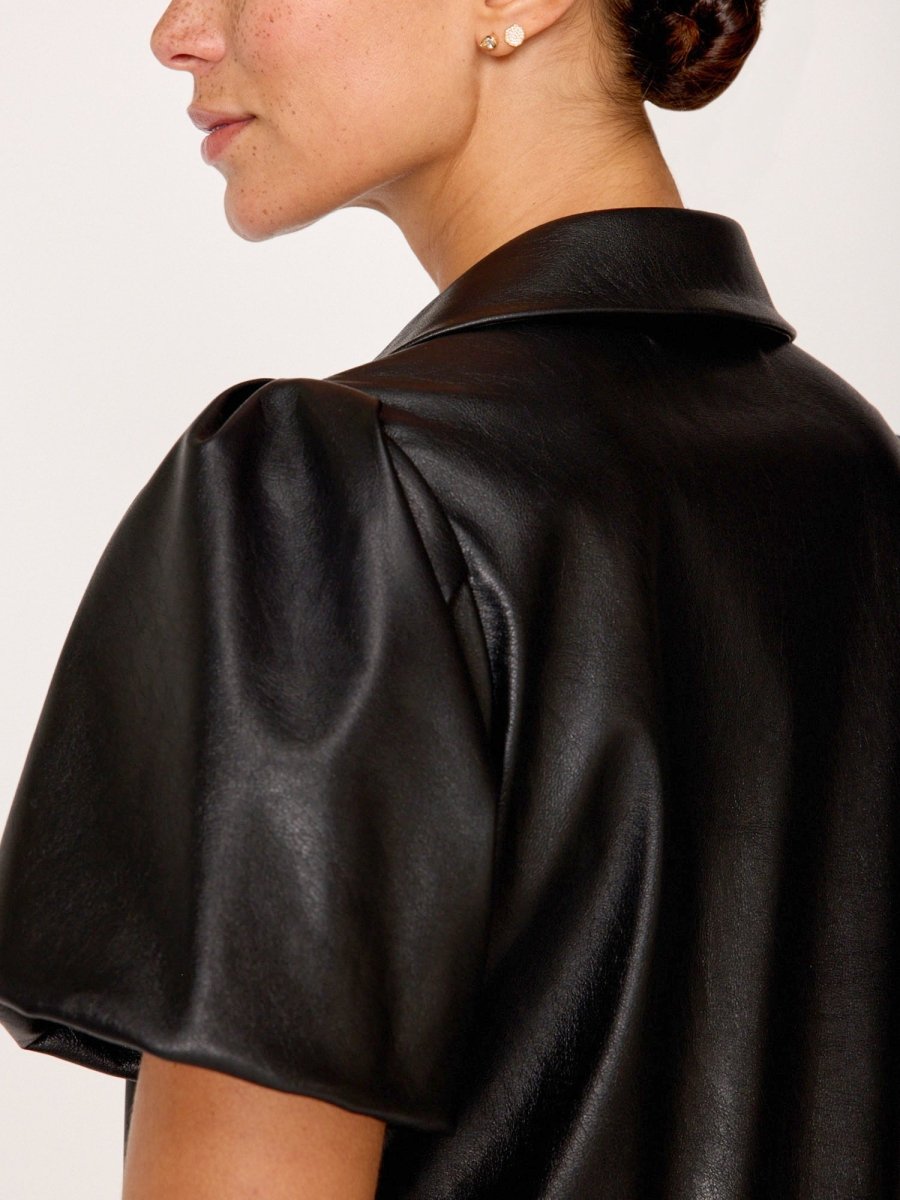 Women's Havana Vegan Leather Mini Dress in Black Onyx | Brochu Walker