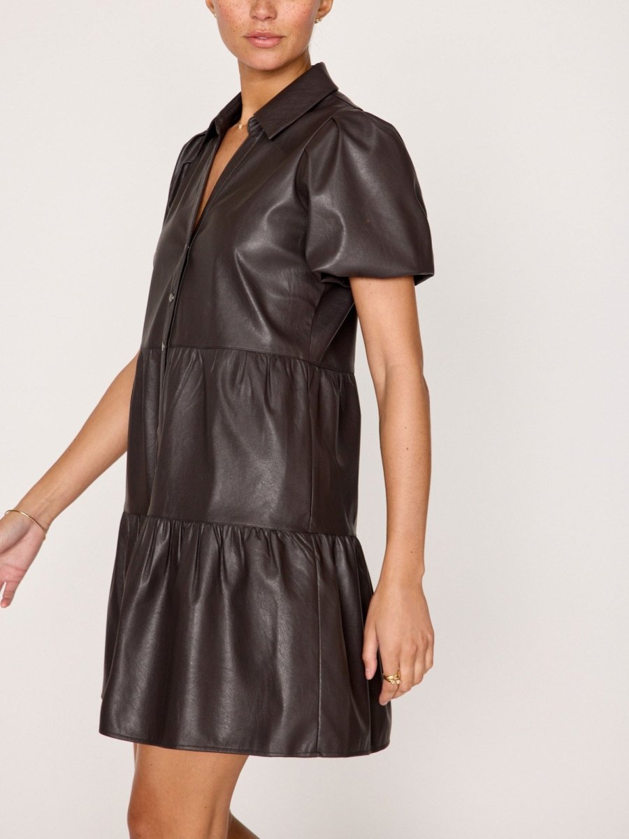 Women's Havana Leather Mini Dress in Timber | Brochu Walker M