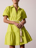 Havana tiered mini green dress front view 4