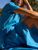 Havana tiered midi dress blue side view 2