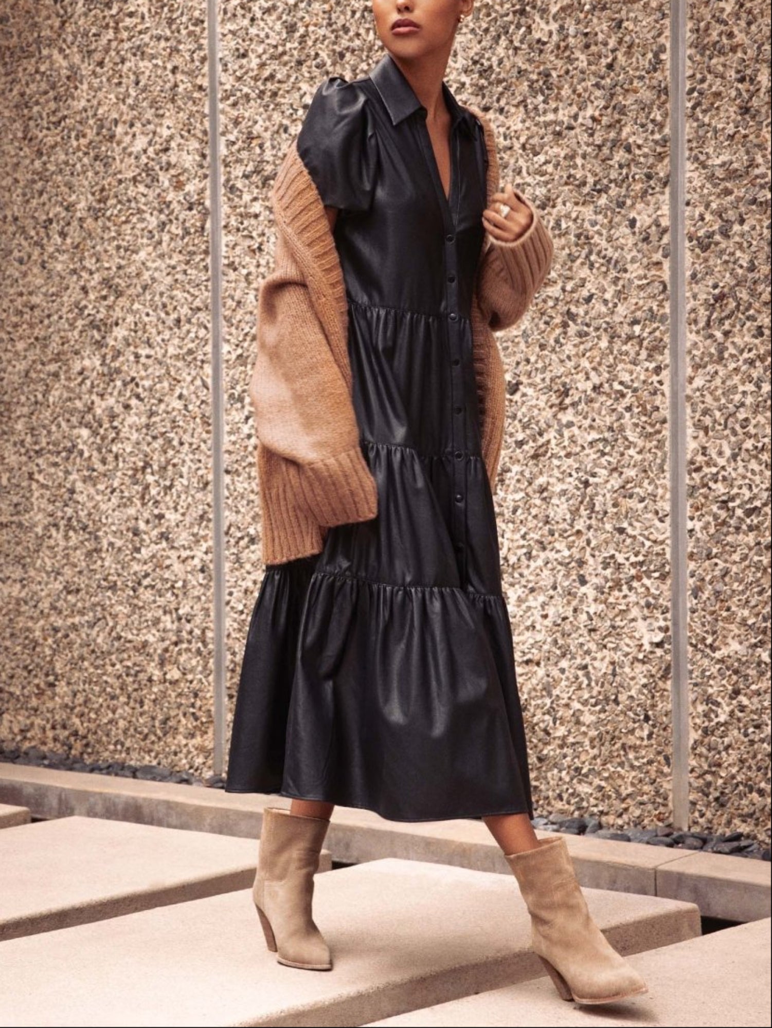 The Havana Vegan Leather Dress in Black Onyx | L | Brochu Walker The Havana Vegan Leather Dress in Black Onyx | L | Brochu Walker