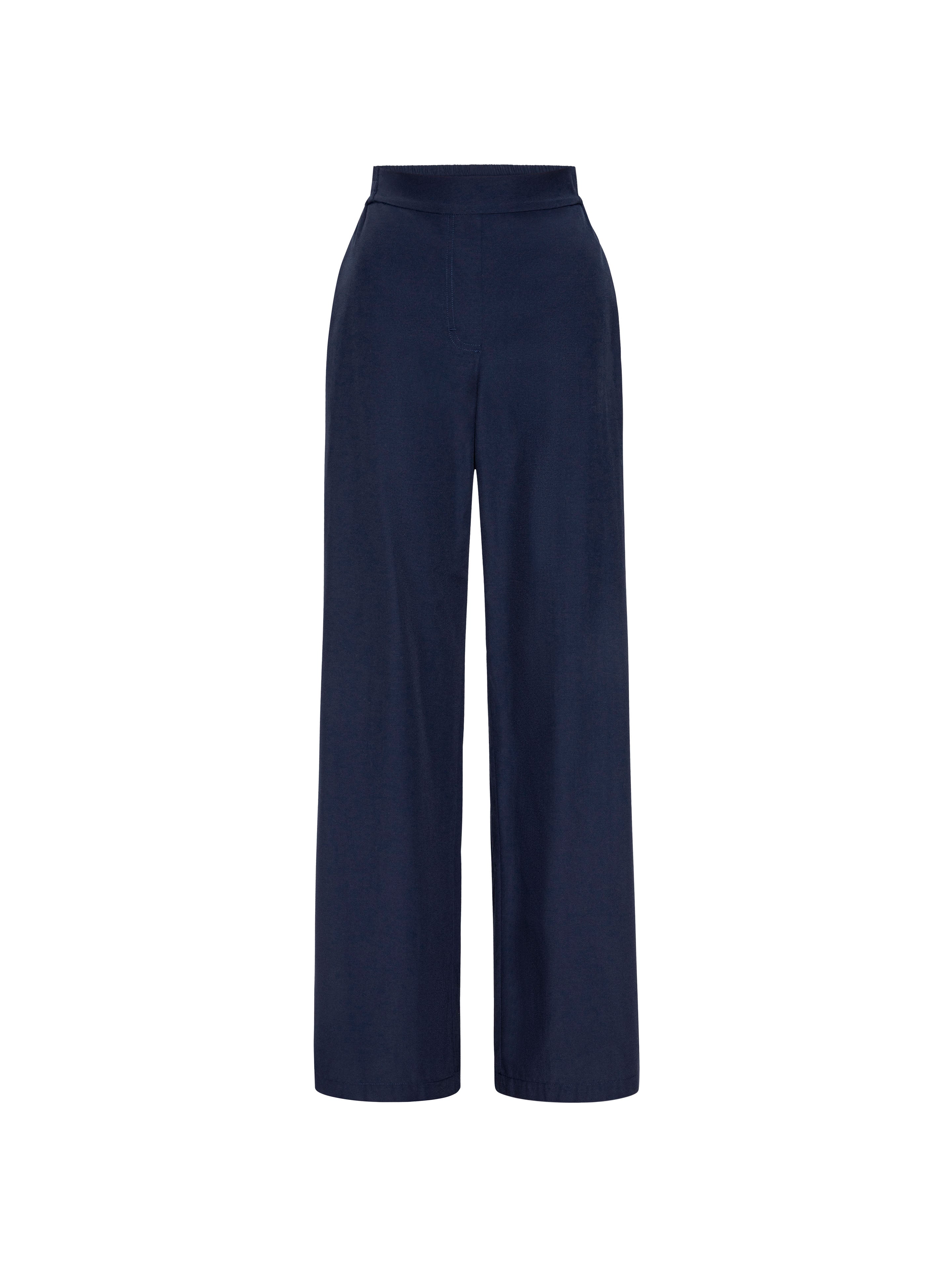 Navy Wide Leg Pant Vegan | Brochu Walker