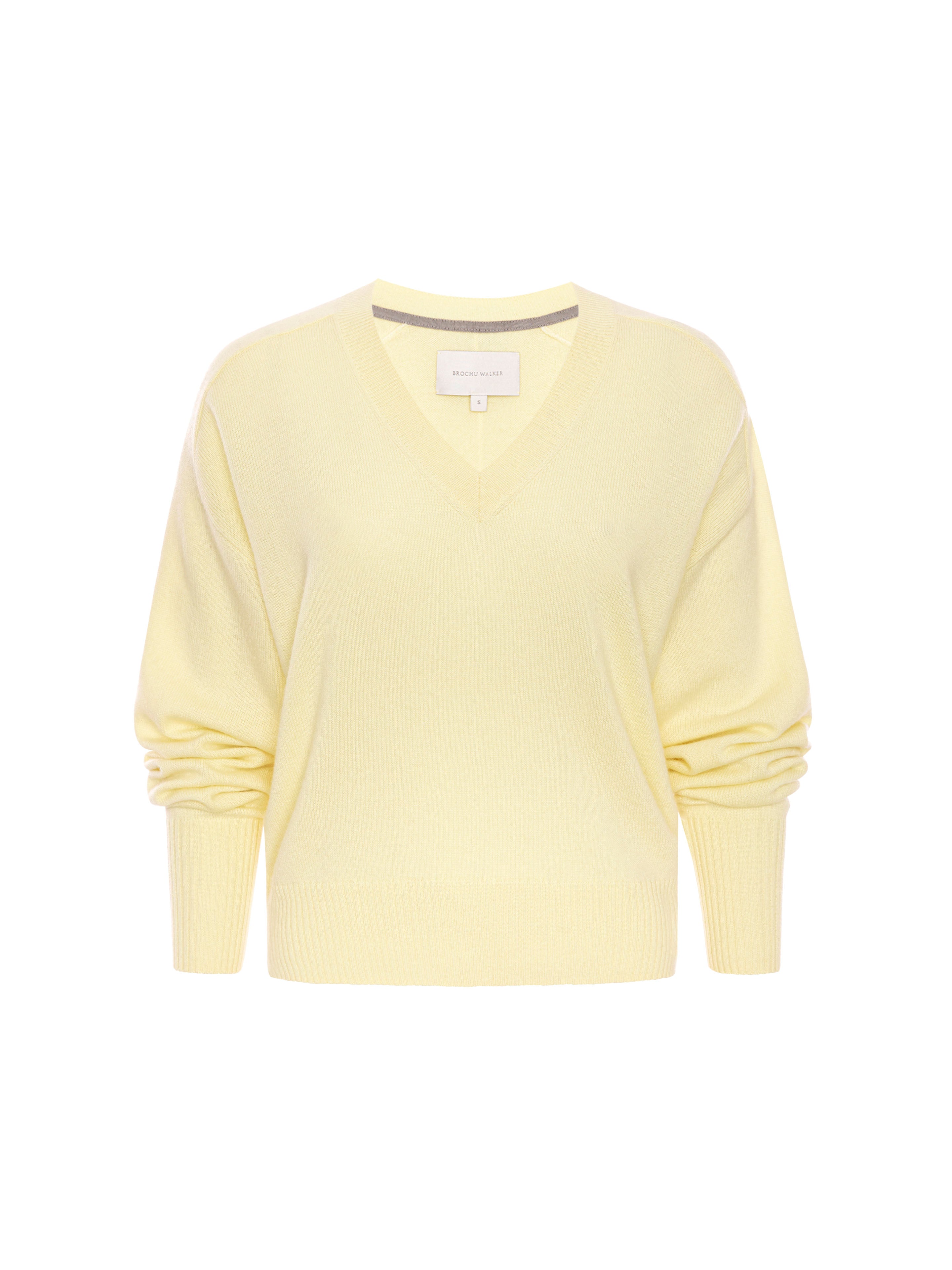 Women's Leia Vee Cashmere Sweater in Anis | Brochu Walker