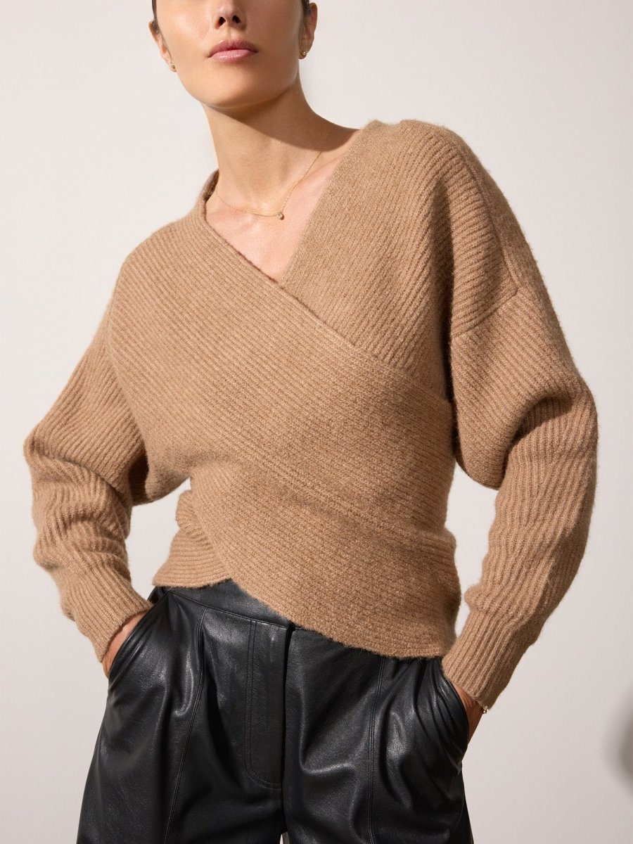 The Hughes Wrap Front Sweater