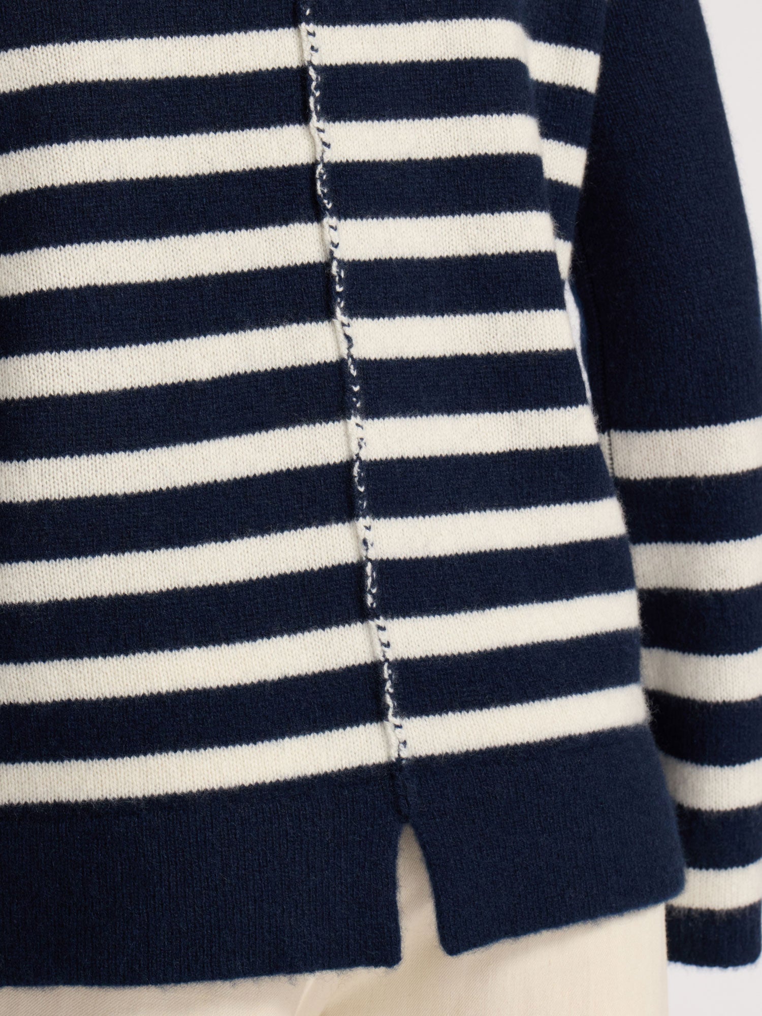 Women's Iona Cashmere Sweater in Navy Stripe | Brochu Walker