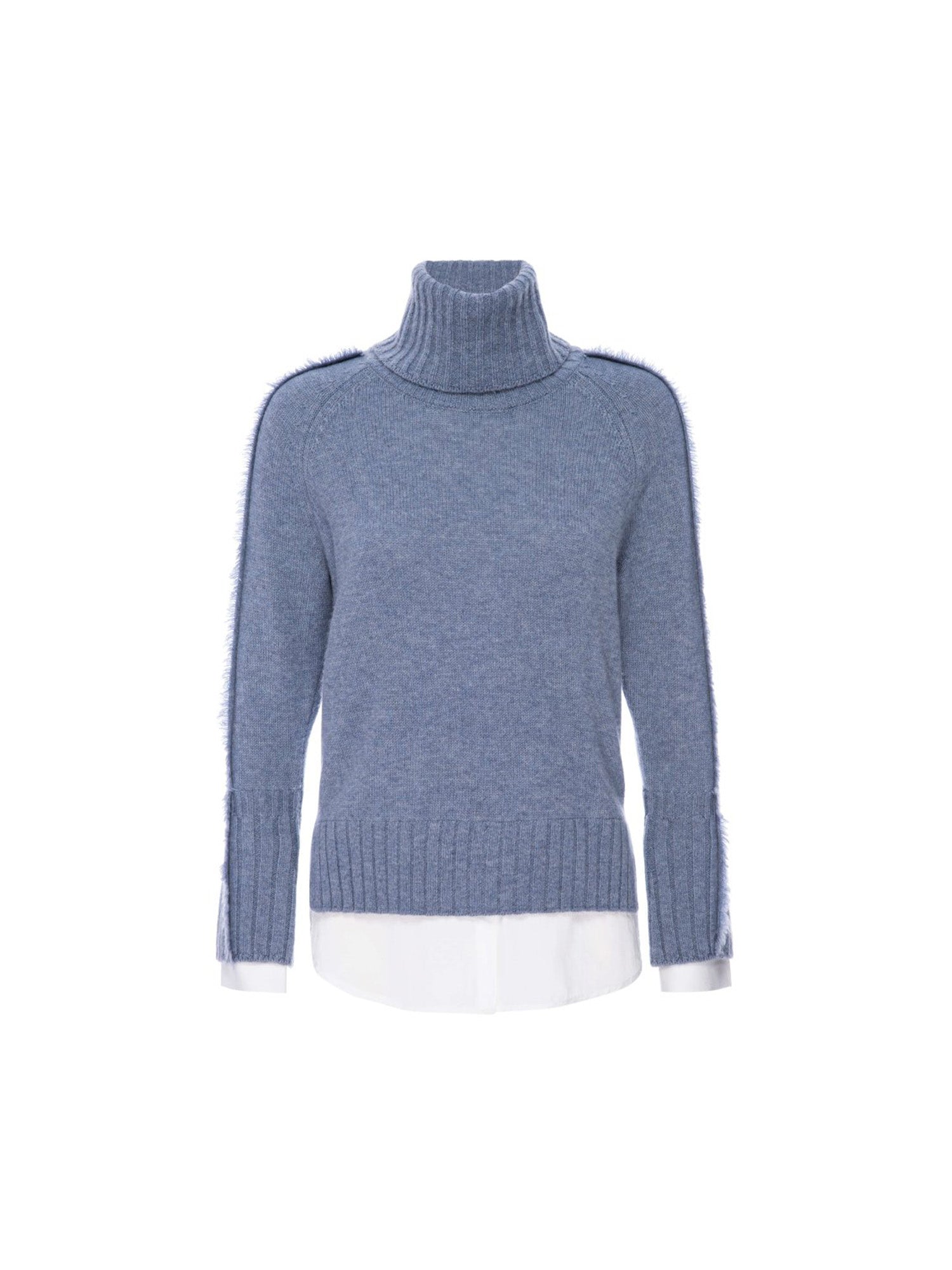 Jolie blue layered turtleneck sweater flat view