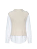 Joni Funnel neck vest overlayer beige flat view