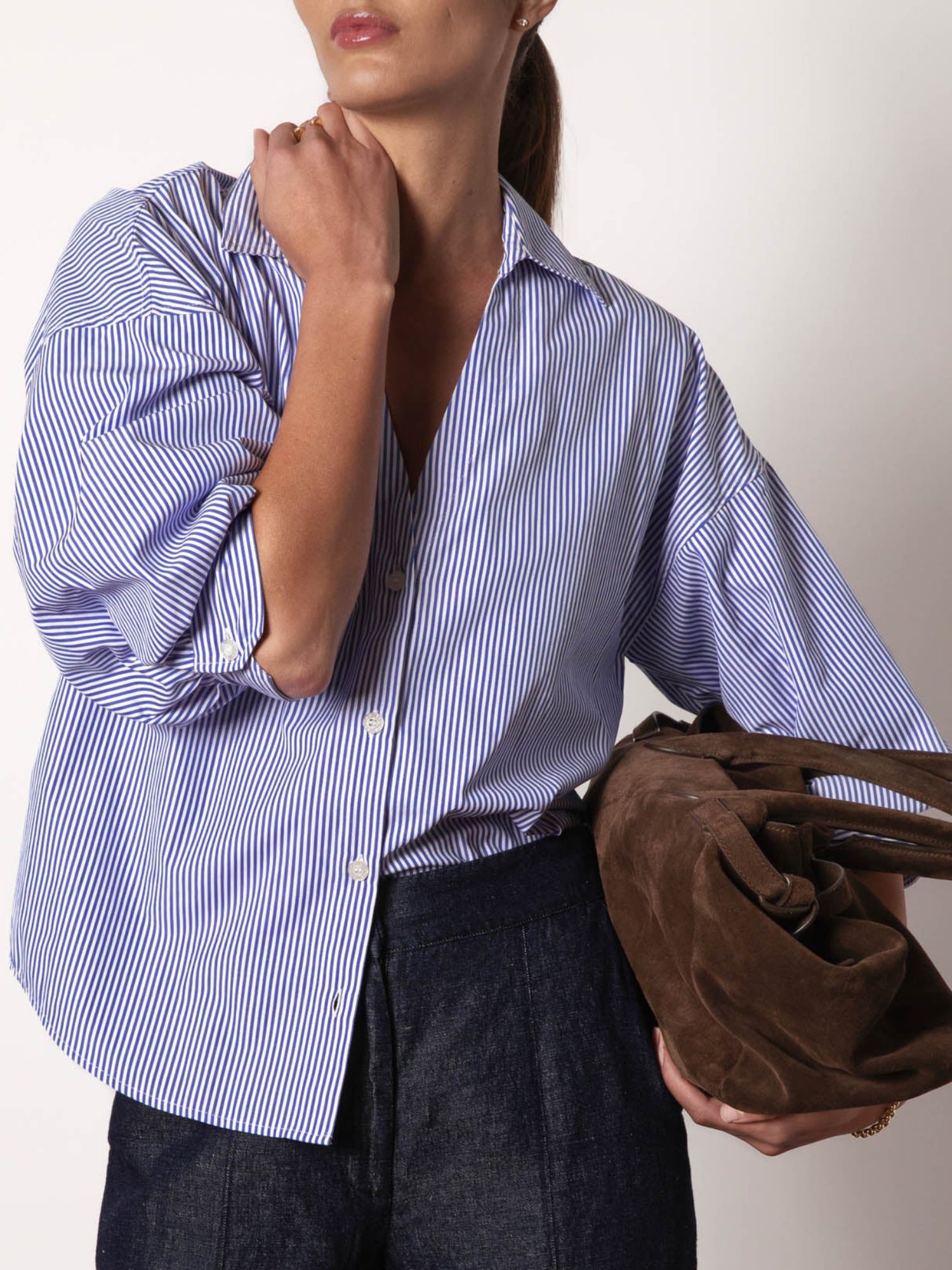 Women's Kate Shirt in Blue Stripe | Brochu Walker