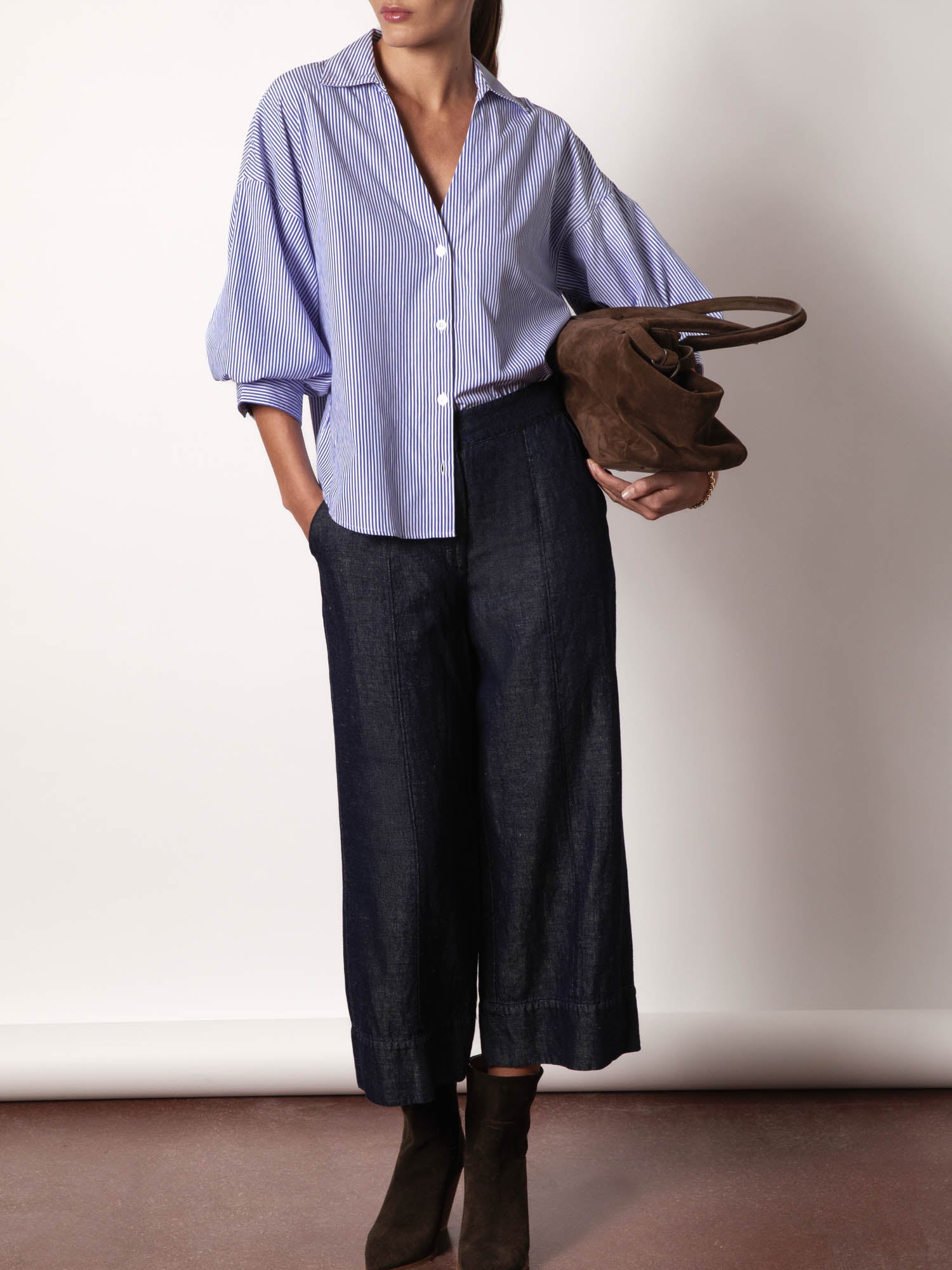 Women's Kate Shirt in Blue Stripe | Brochu Walker