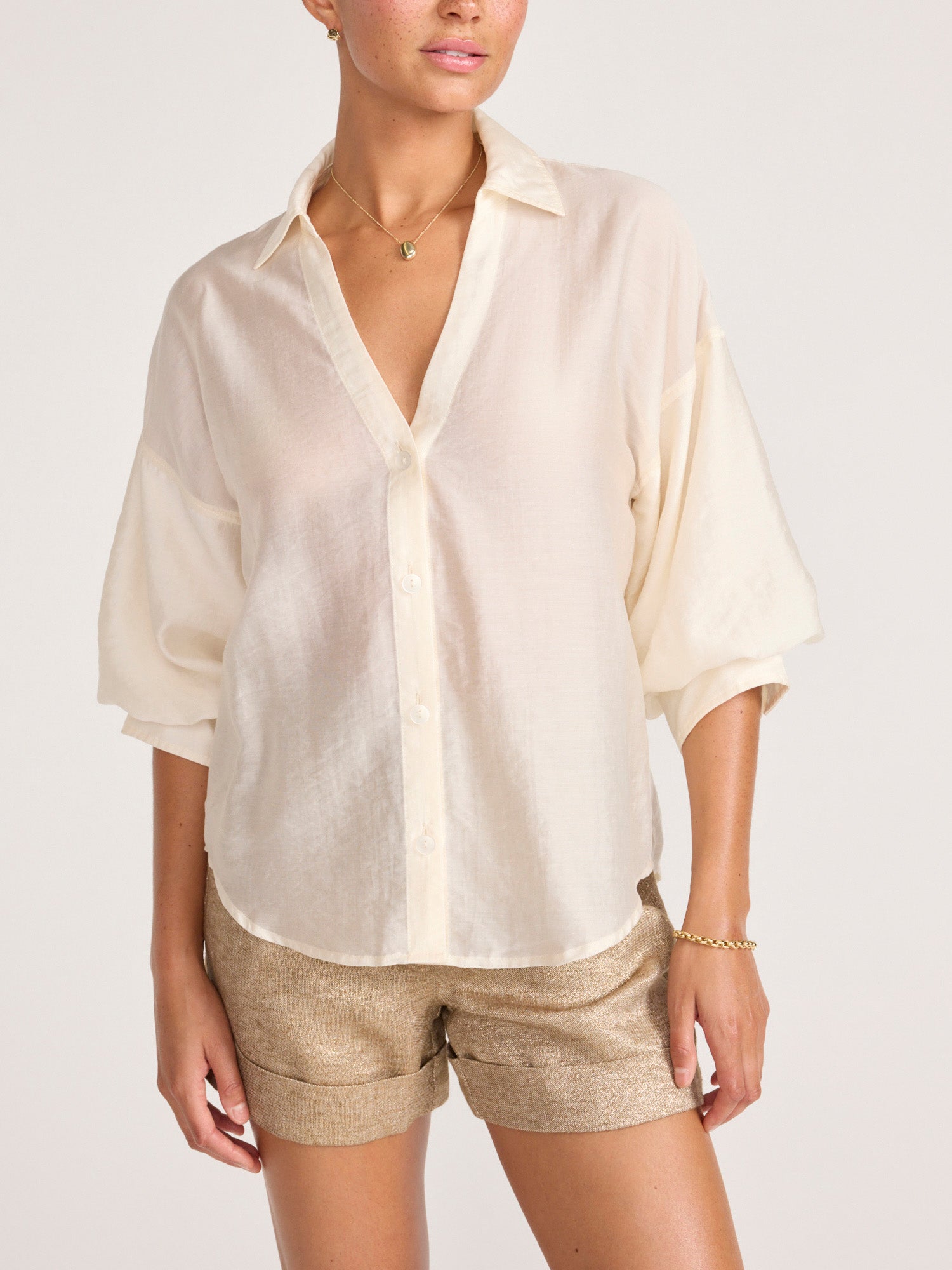 Women's Kate Voile Shirt in Creme | Brochu Walker