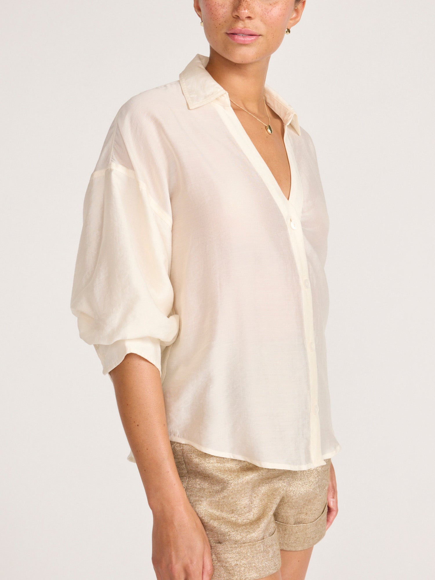 Women's Kate Voile Shirt in Creme | Brochu Walker
