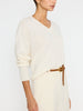 Leia V-neck beige sweater side view