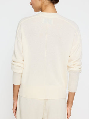 Leia V-neck beige sweater back view