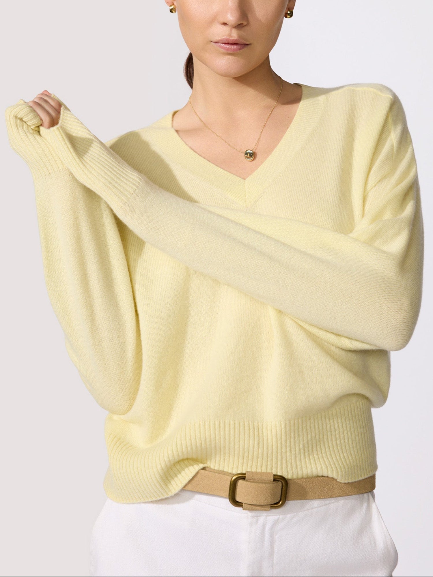 The Leia Vee Cashmere Sweater