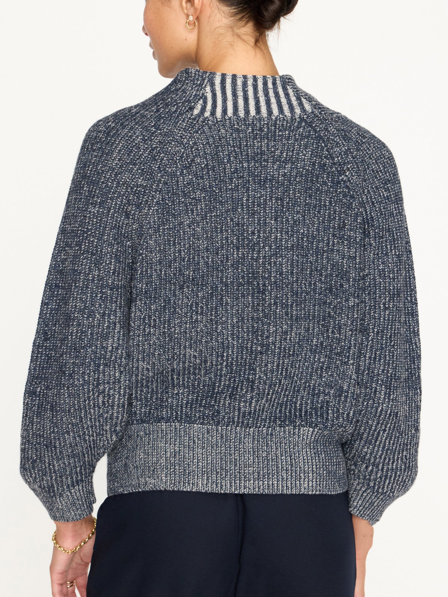 Leith indigo cowl neck sweater back view
