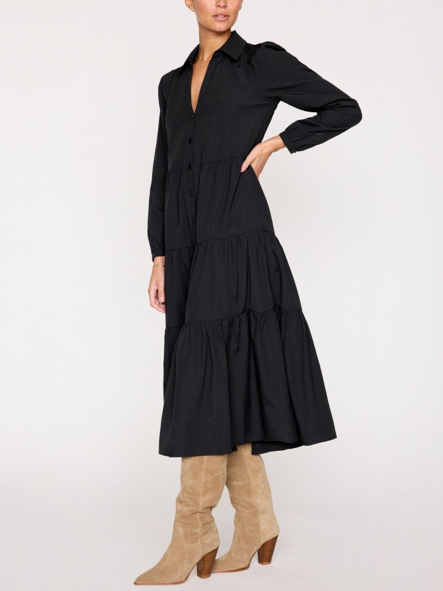 Women's Long Havana Dress in Black Onyx | Brochu Walker S