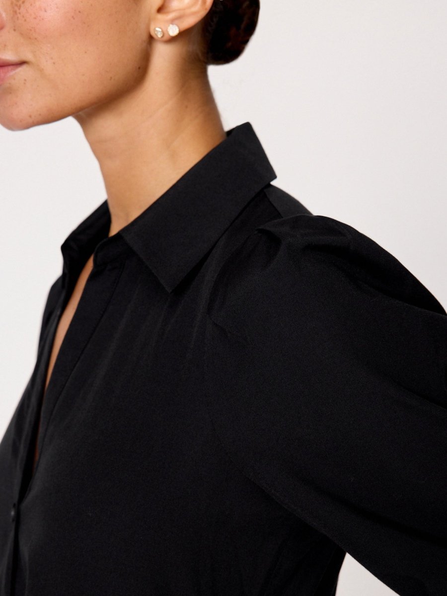 Women's Long Sleeve Havana Dress in Black Onyx | Brochu Walker