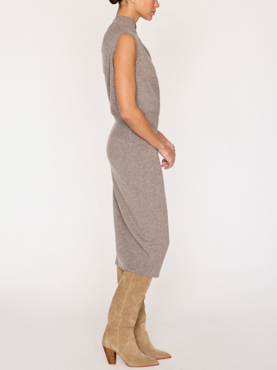 grey cashmere dress The Lori Sleeveless in Otter Mélange | L Width:N Sweetheart Neck Light Blue Sophistication in design comfortable maxi dress with