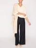 Malin ivory V-neck pullover sweater full view
