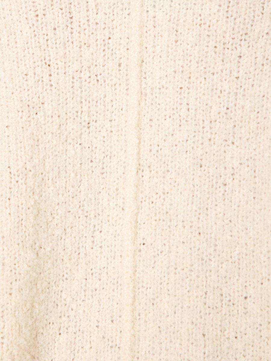 Malin ivory V-neck pullover sweater closeup view