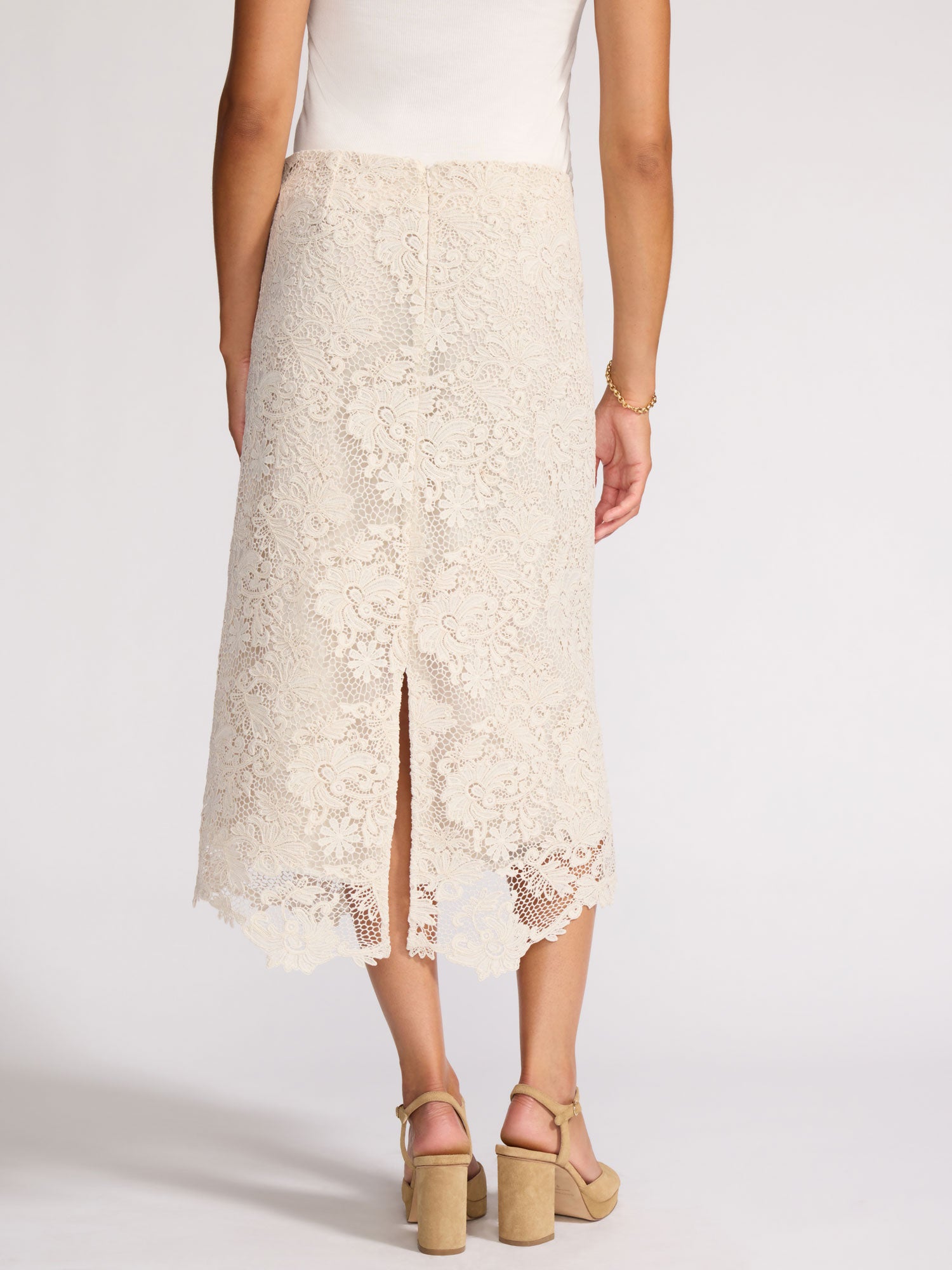 Women's Mara Lace Skirt in Stone | Brochu Walker
