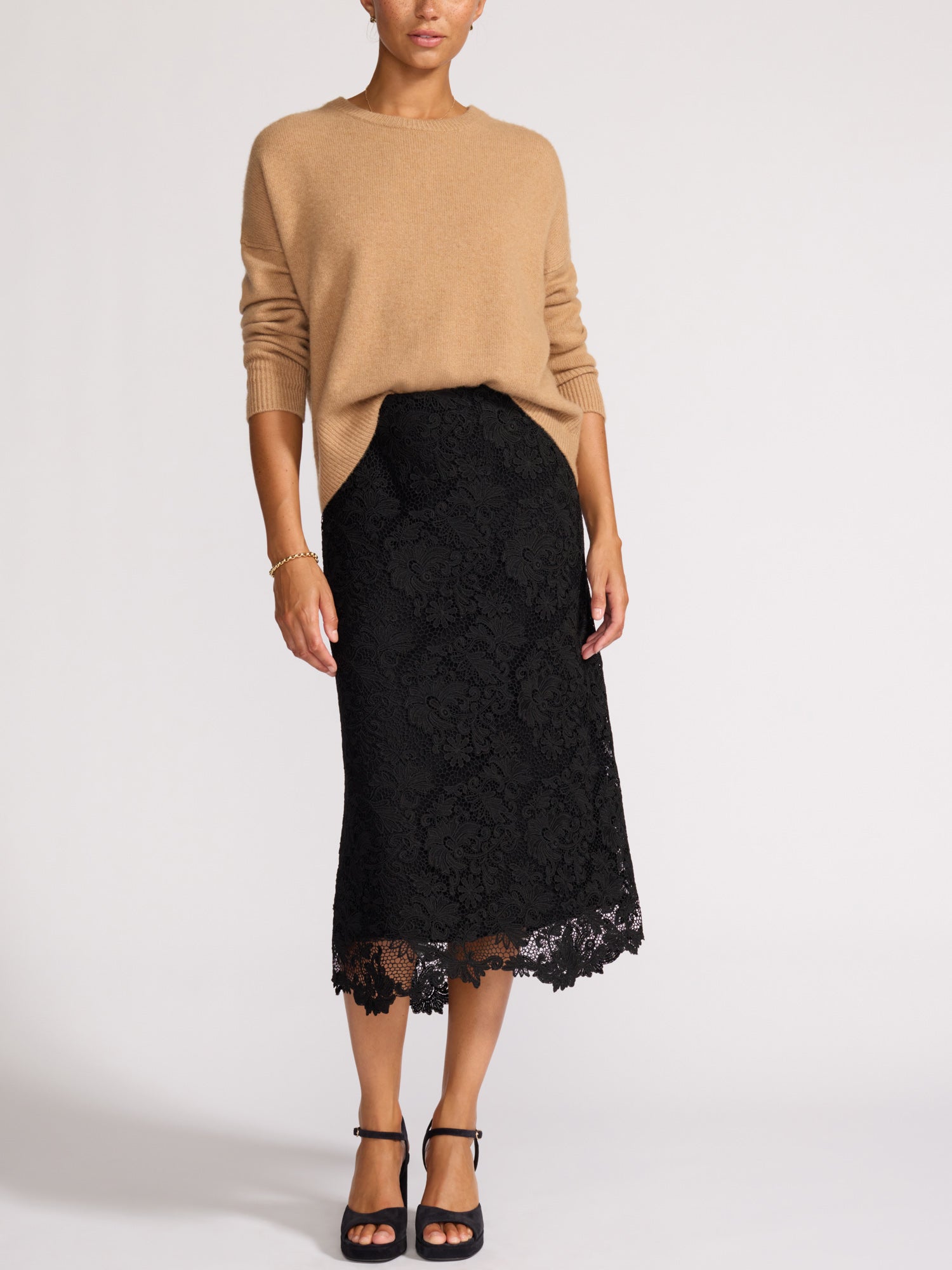 Women's Mara Lace Skirt in Black Onyx | Brochu Walker