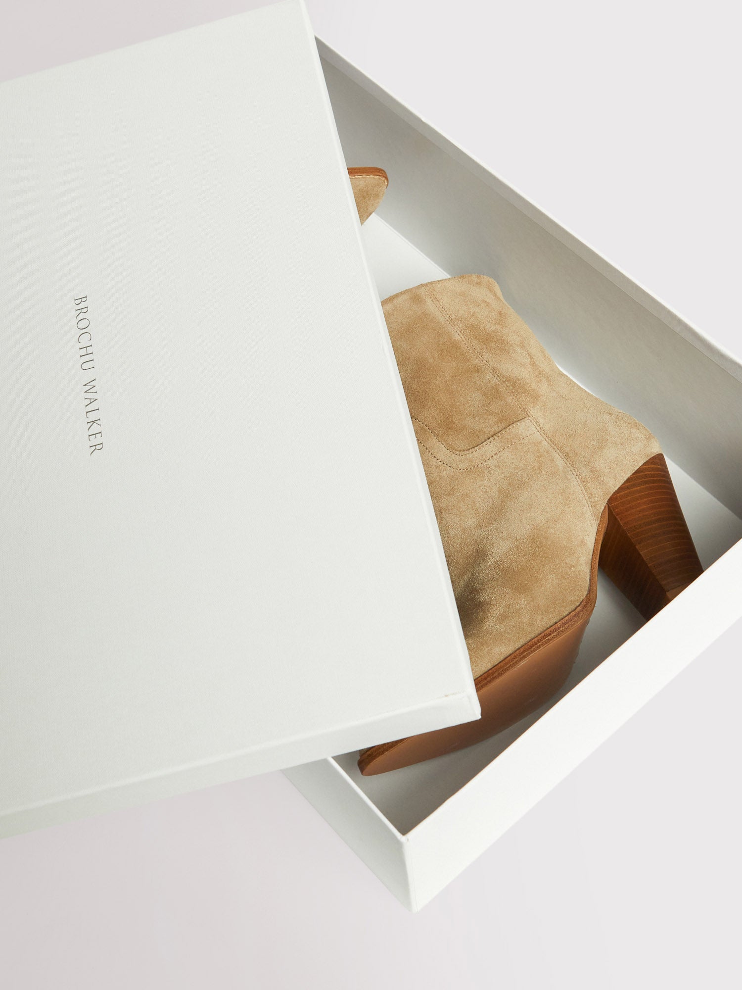 Marfa tan suede boot top view