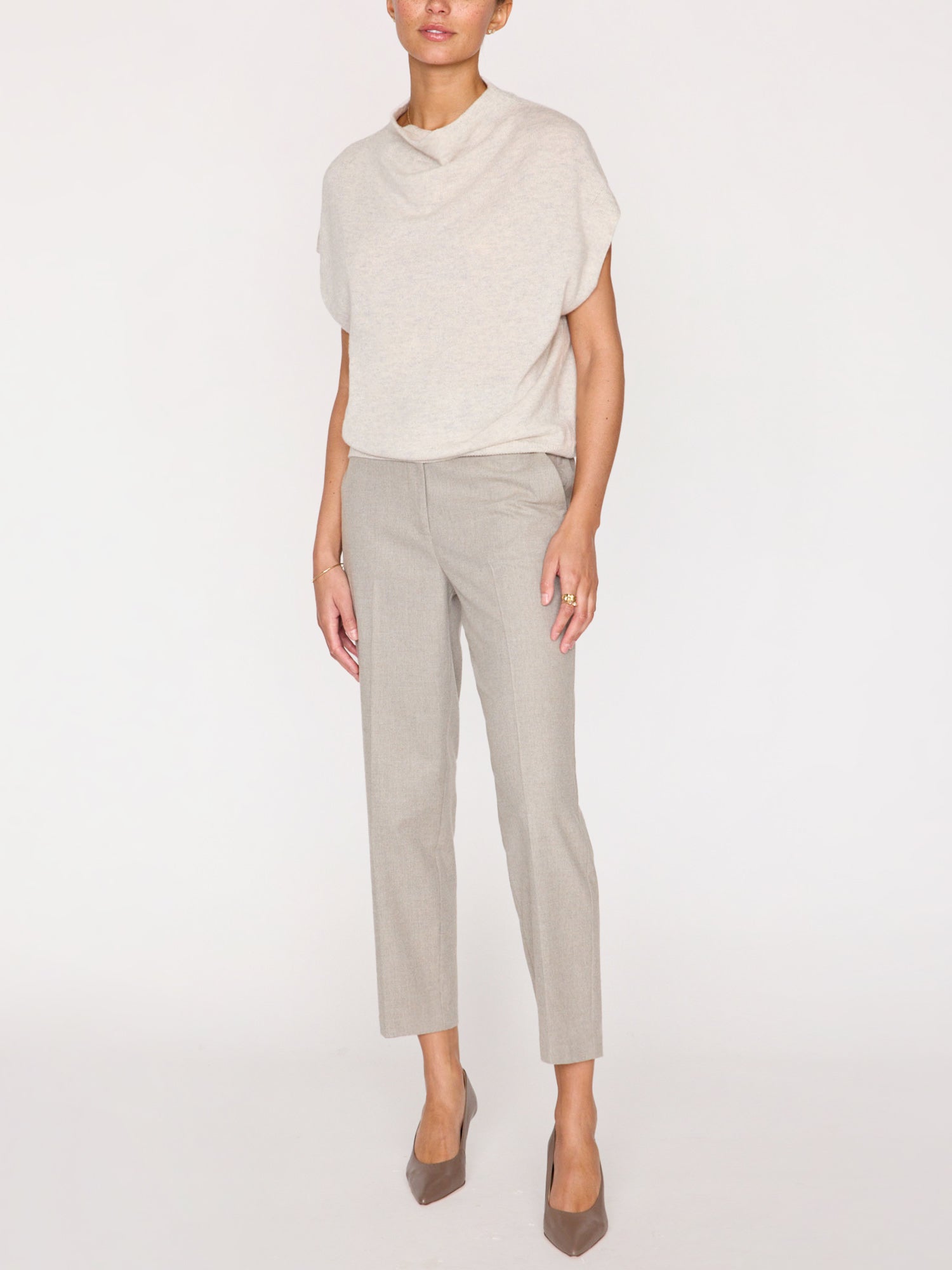 Women's Morten Funnel Neck Top in Mist Mélange | Brochu Walker