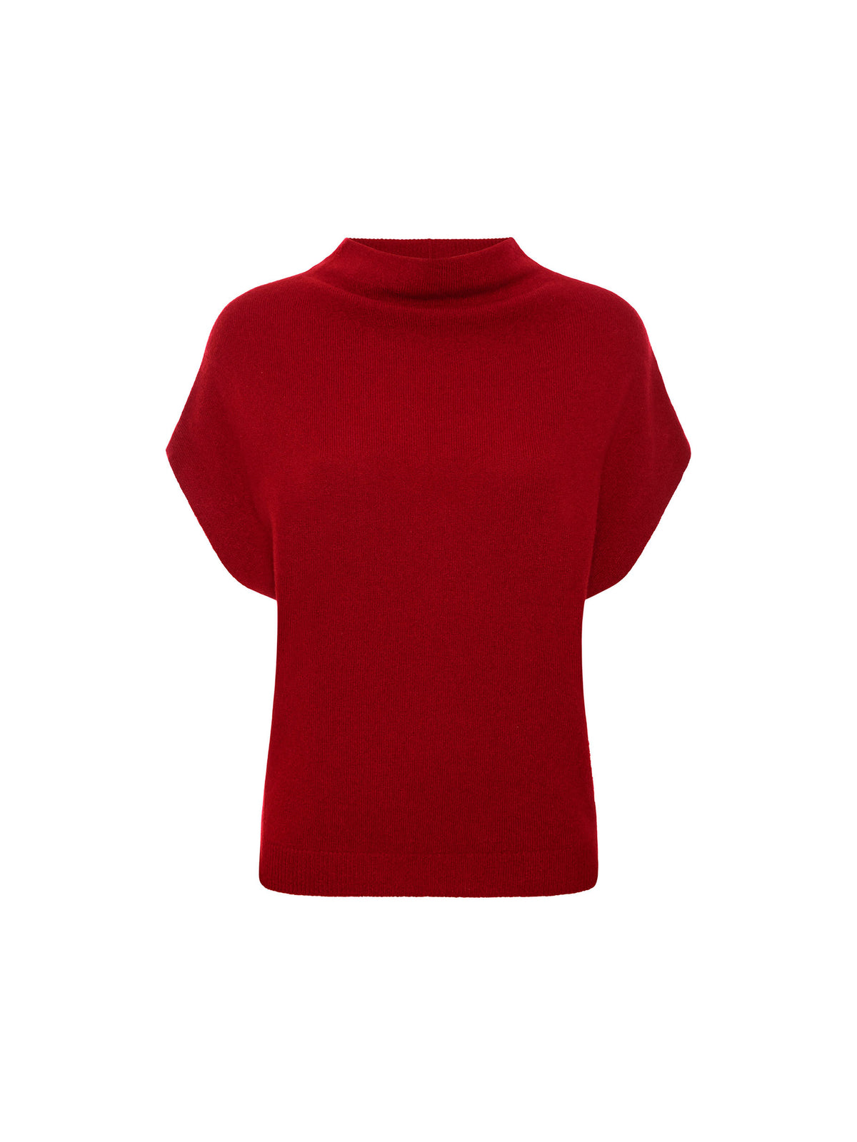 The Morten Funnel Neck Cashmere Top in Crimson