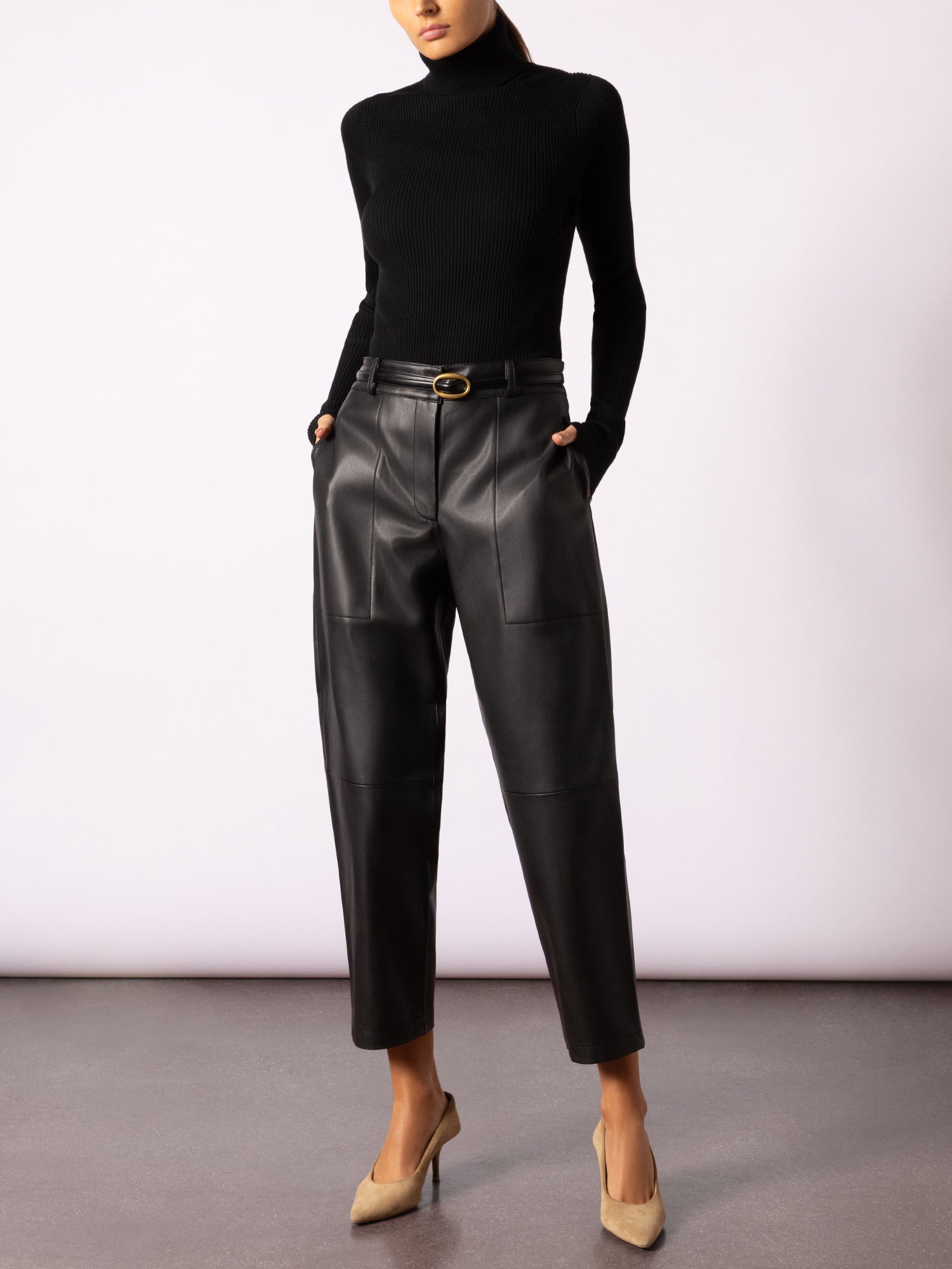 Women's Noel Ribbed Turtleneck in Black Onyx | Brochu Walker