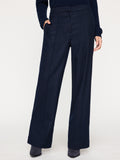 Olena navy pinstripe high rise straight leg pant front view