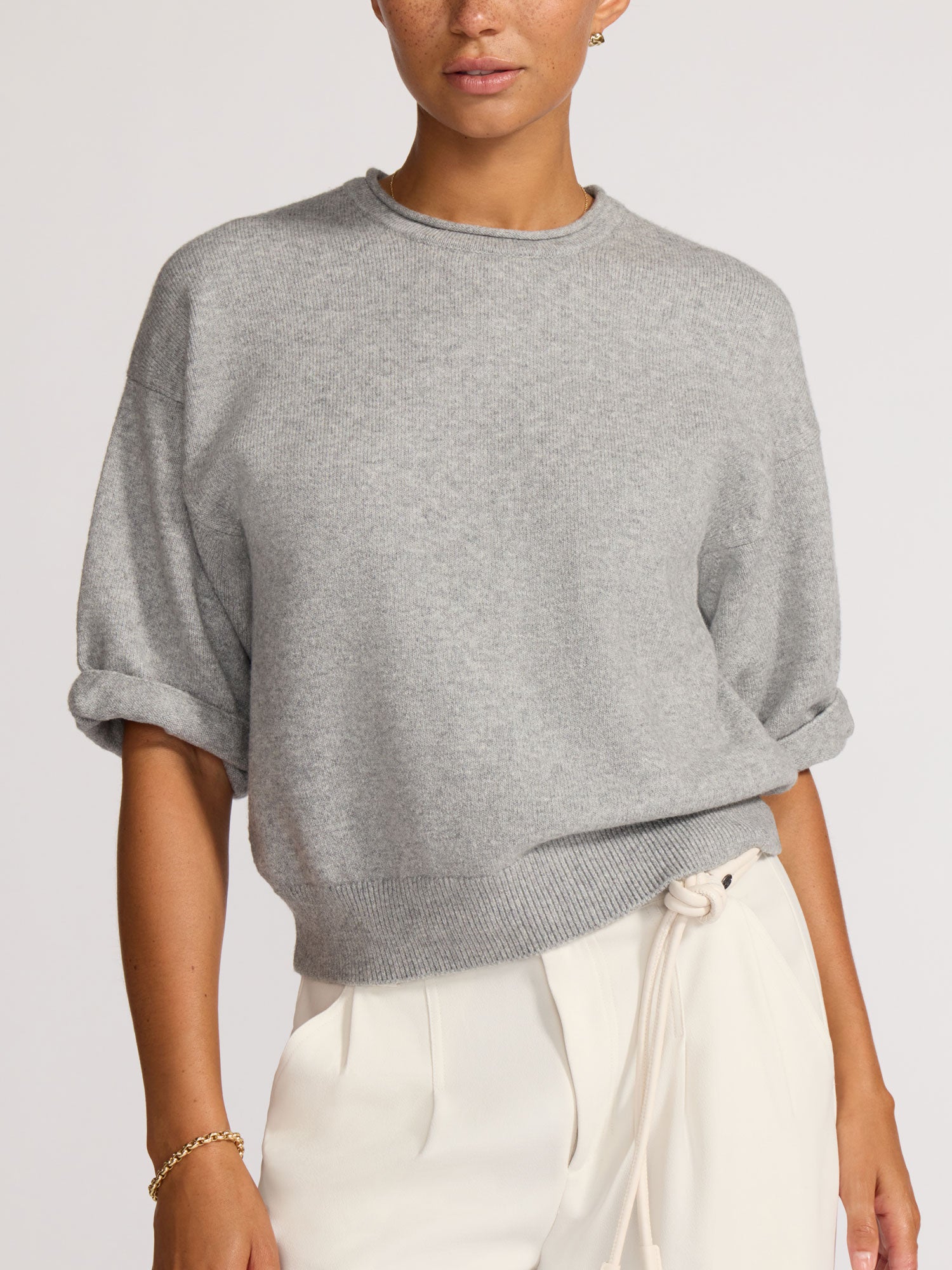 MACHATTミックスショルダーニット2025AW Brown Olive Sweatshirt Sterling Grey | Brochu Walker