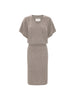 Ophi V-neck cashmere dress in otter melange, shown flat on a white background.