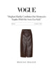 Vogue press feature showcasing a crocodile-embossed leather skirt, referencing Meghan Markle's Suits-inspired style