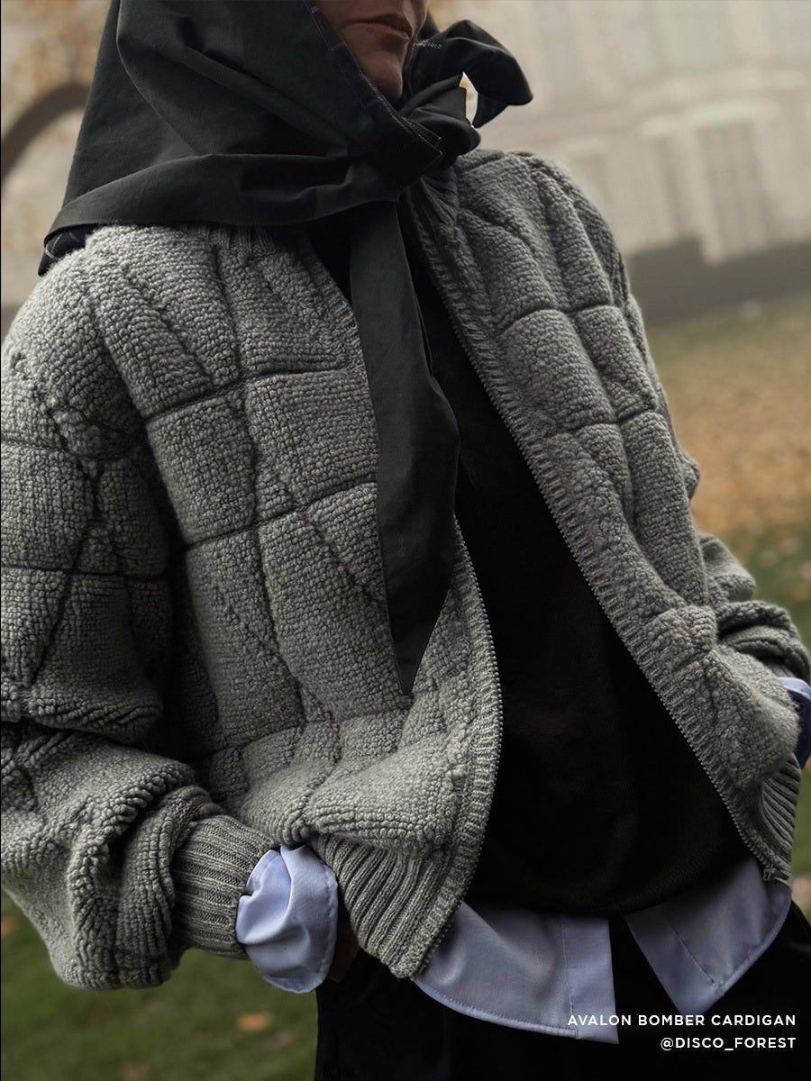 Women's Avalon Bomber Cardigan in Sterling Mélange | Brochu Walker