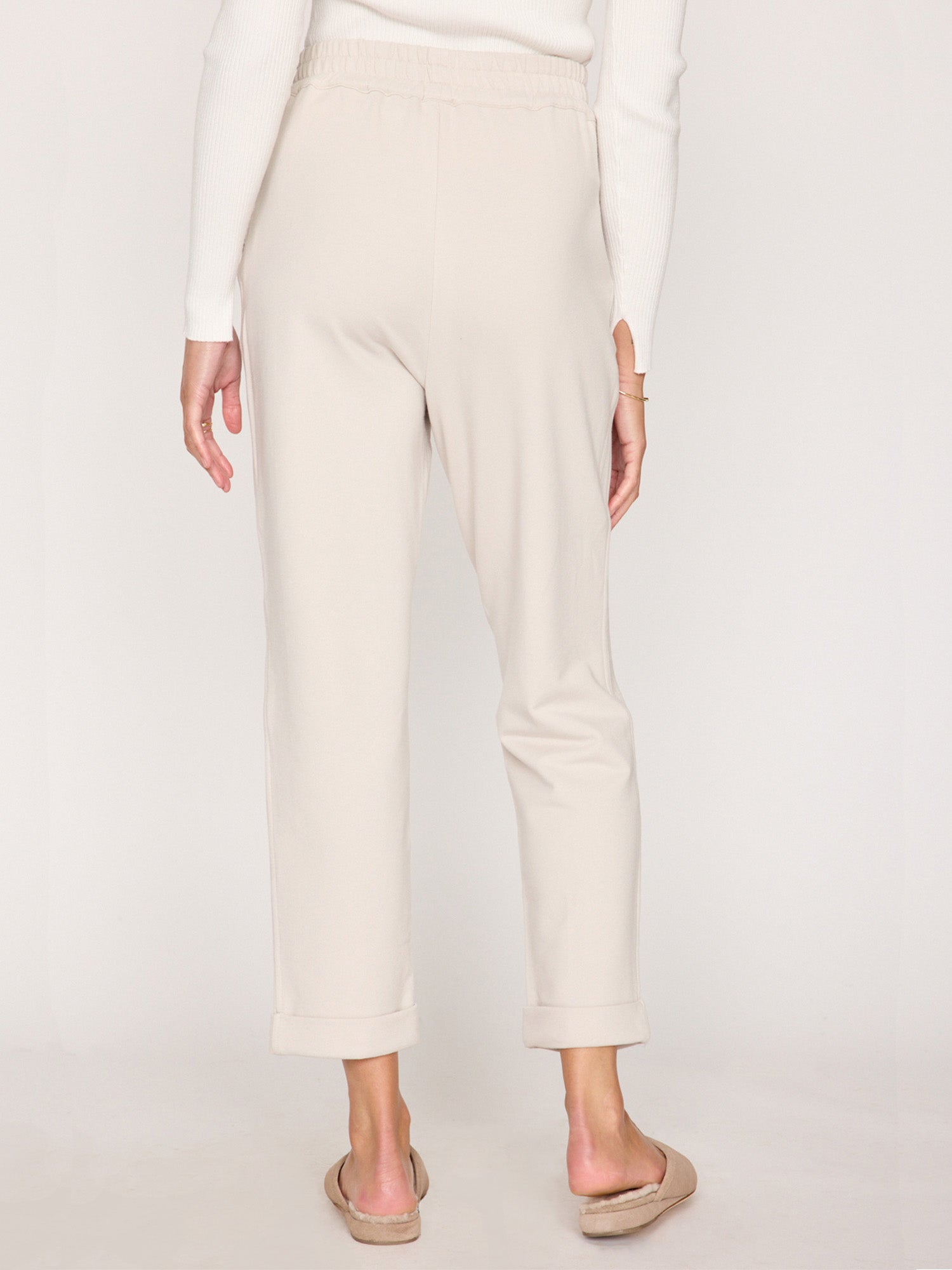 Penn Terry off-white jogger ankle pant back view