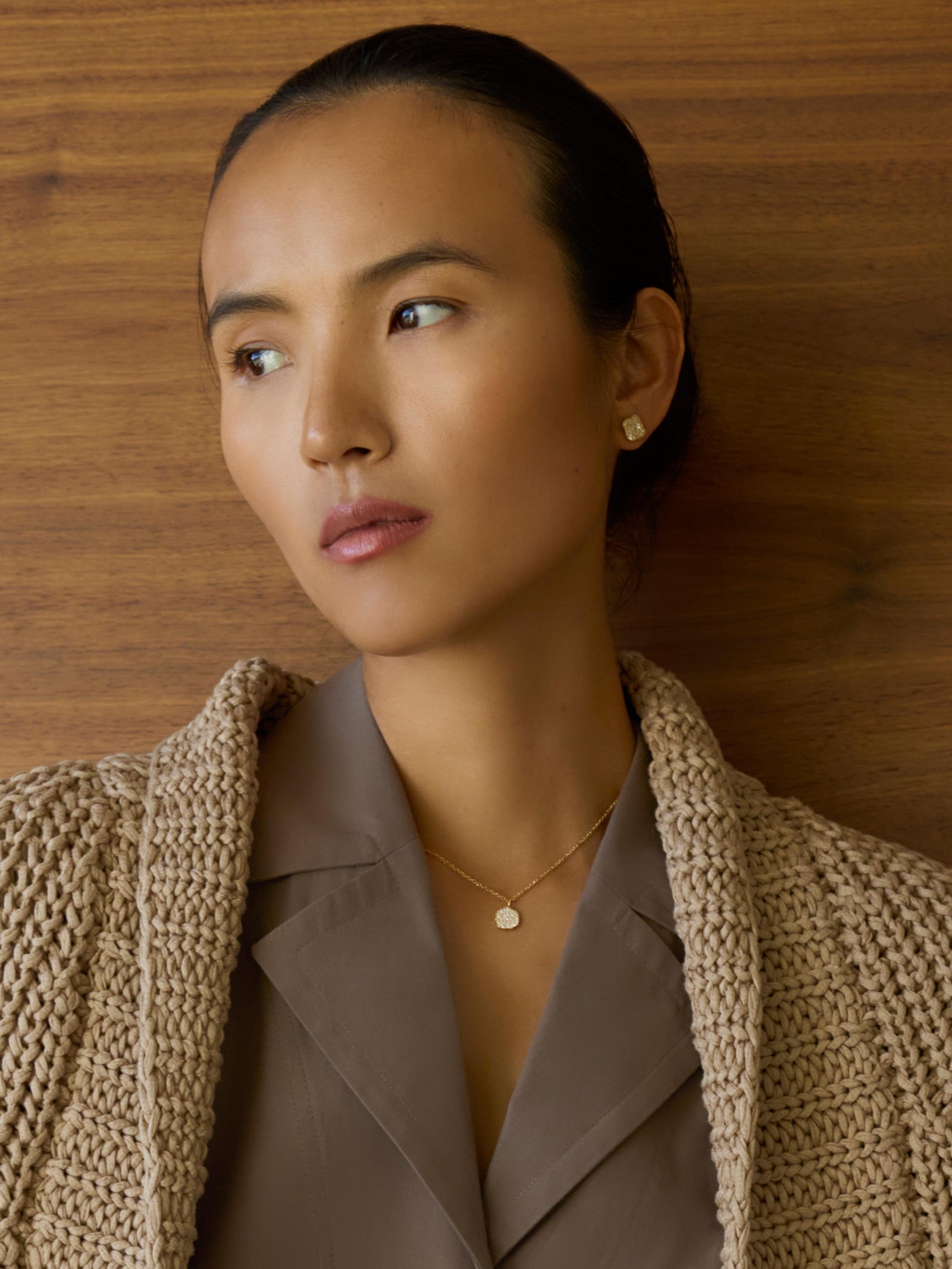 Petite Fleur Pavé Diamond Mini Pendant Necklace