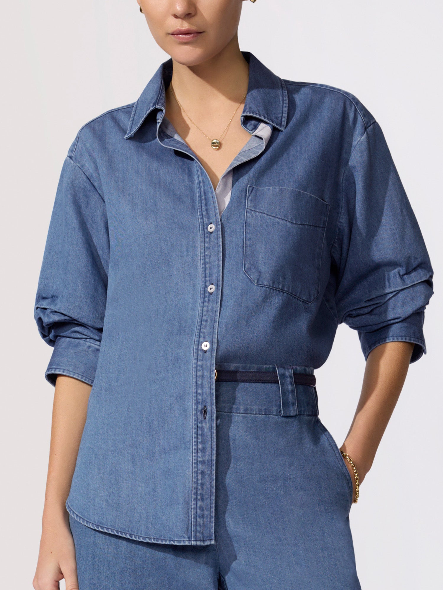 Women's Pia Denim Shirt in Atlantic Wash | Brochu Walker