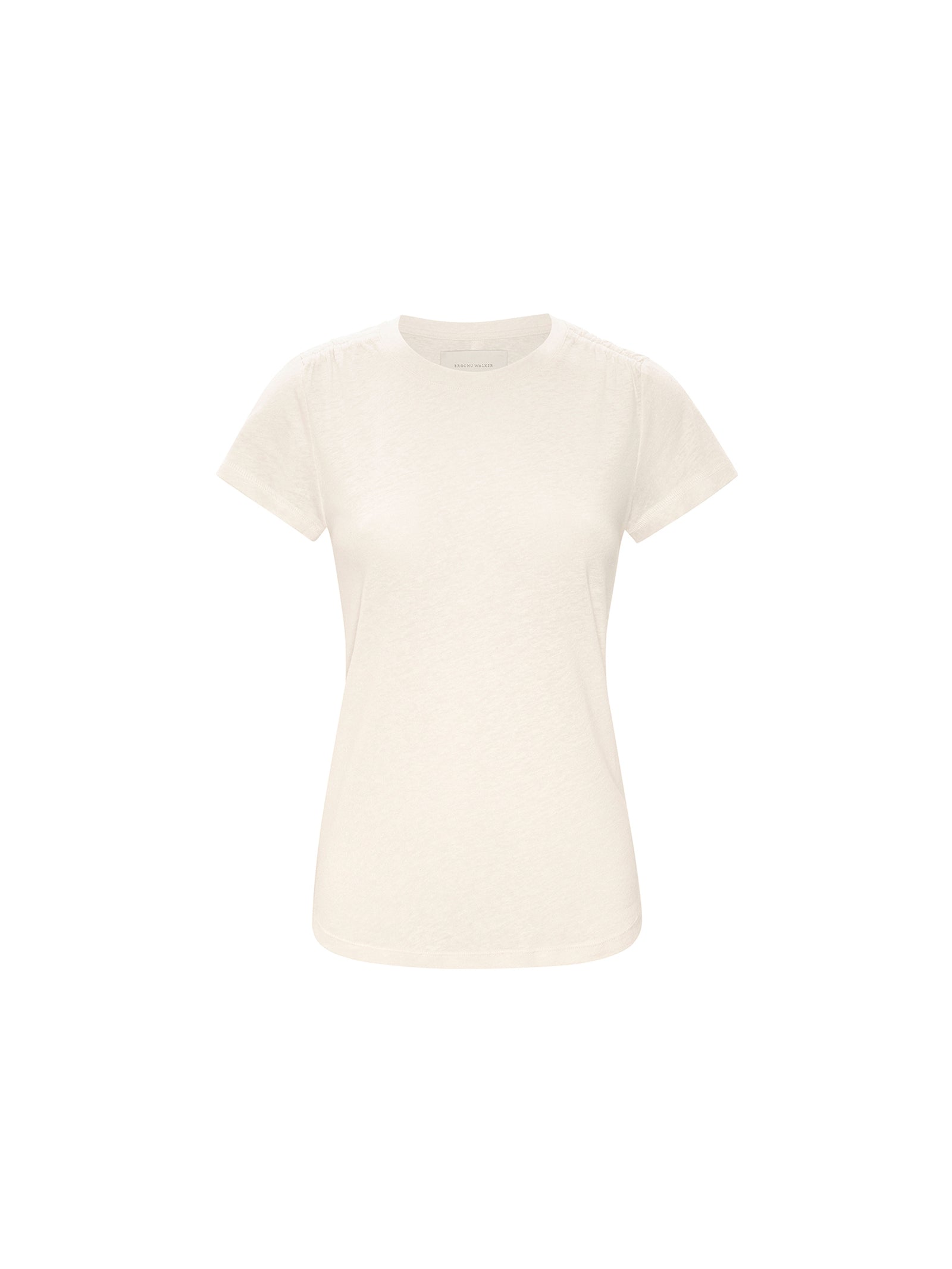 Remy short-sleeve crewneck tee in tallow beige, shown flat against a white background