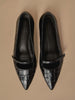The Roma Croco Leather Flat