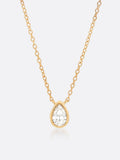18k Yellow gold Romance Pear Droplet Diamond Necklace front view