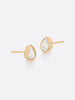 18k yellow gold Romance Pear Diamond Droplet earrings side view