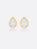 18k yellow gold Romance Pear Diamond Droplet earrings front view