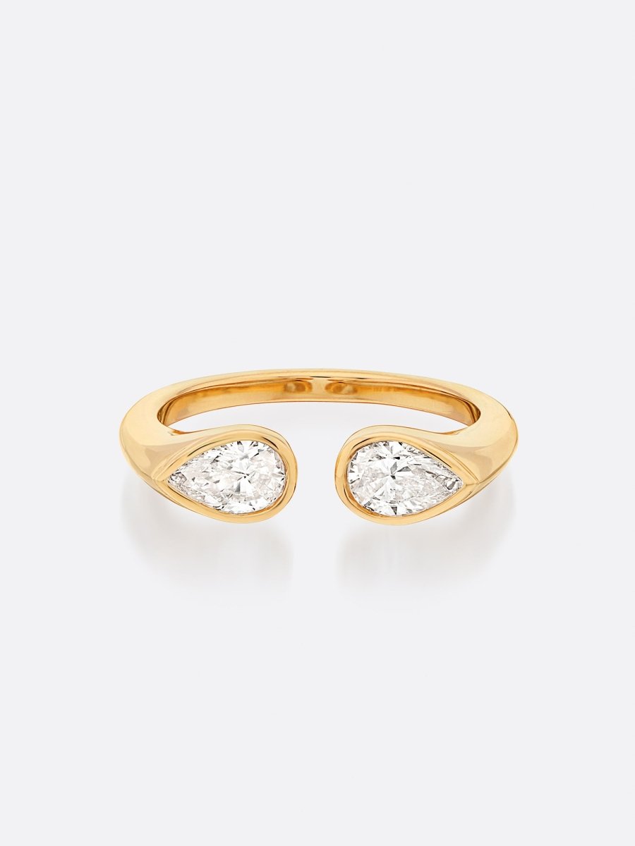 Romance Pear Diamond Droplet Ring