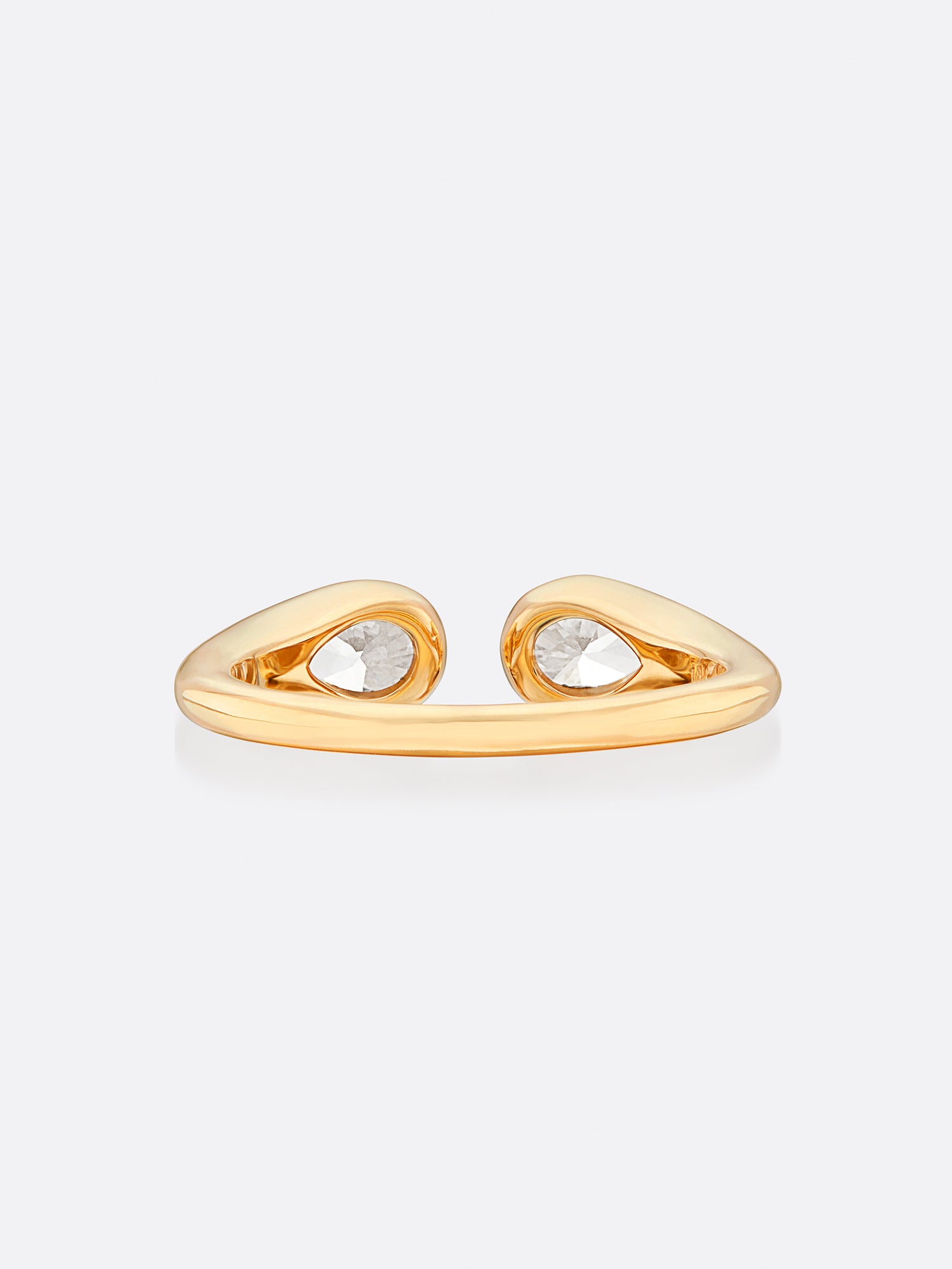 18k yellow gold Romance Pear Diamond Droplet ring back view