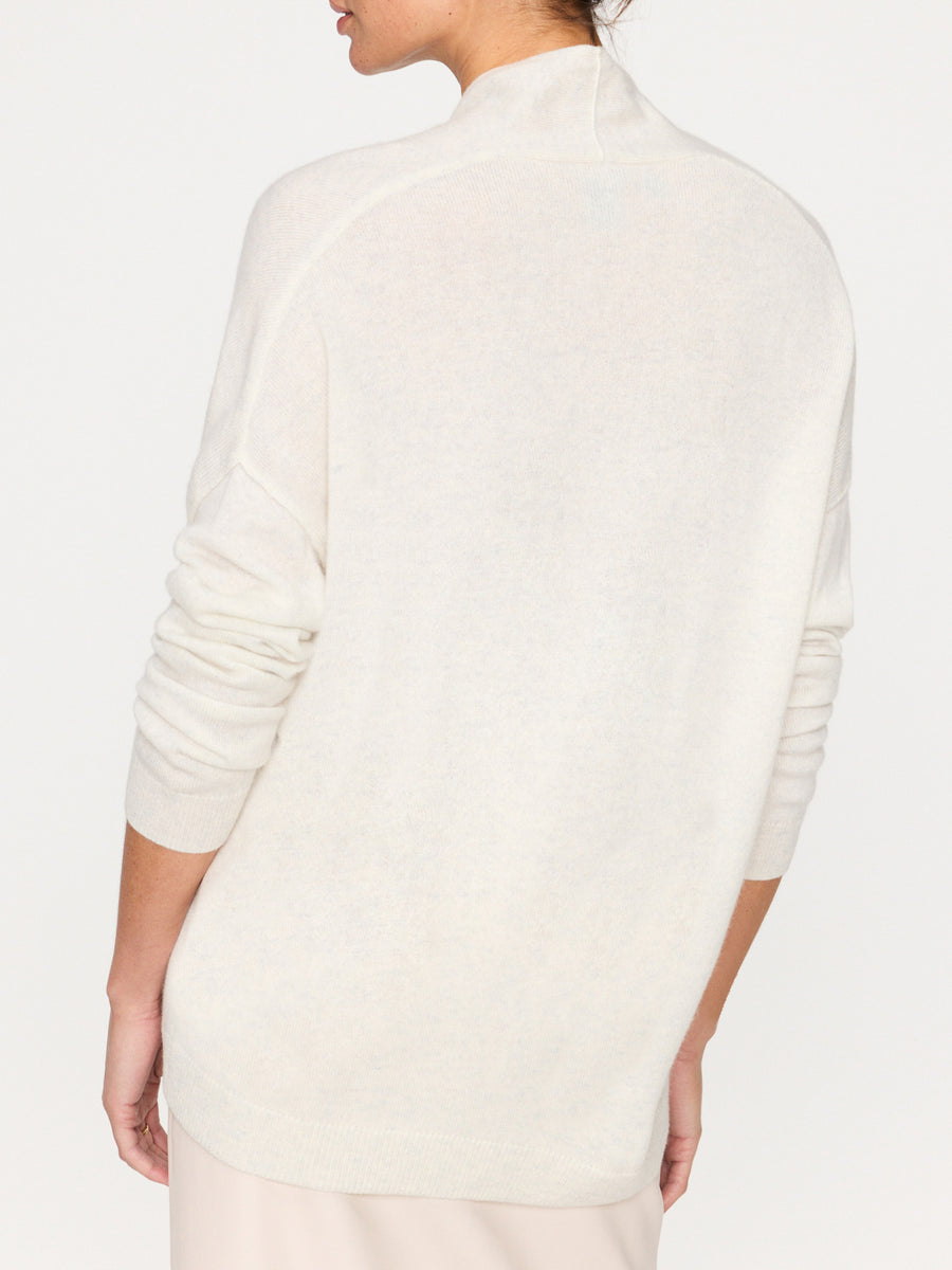 Siena v-neck pullover white sweater back view