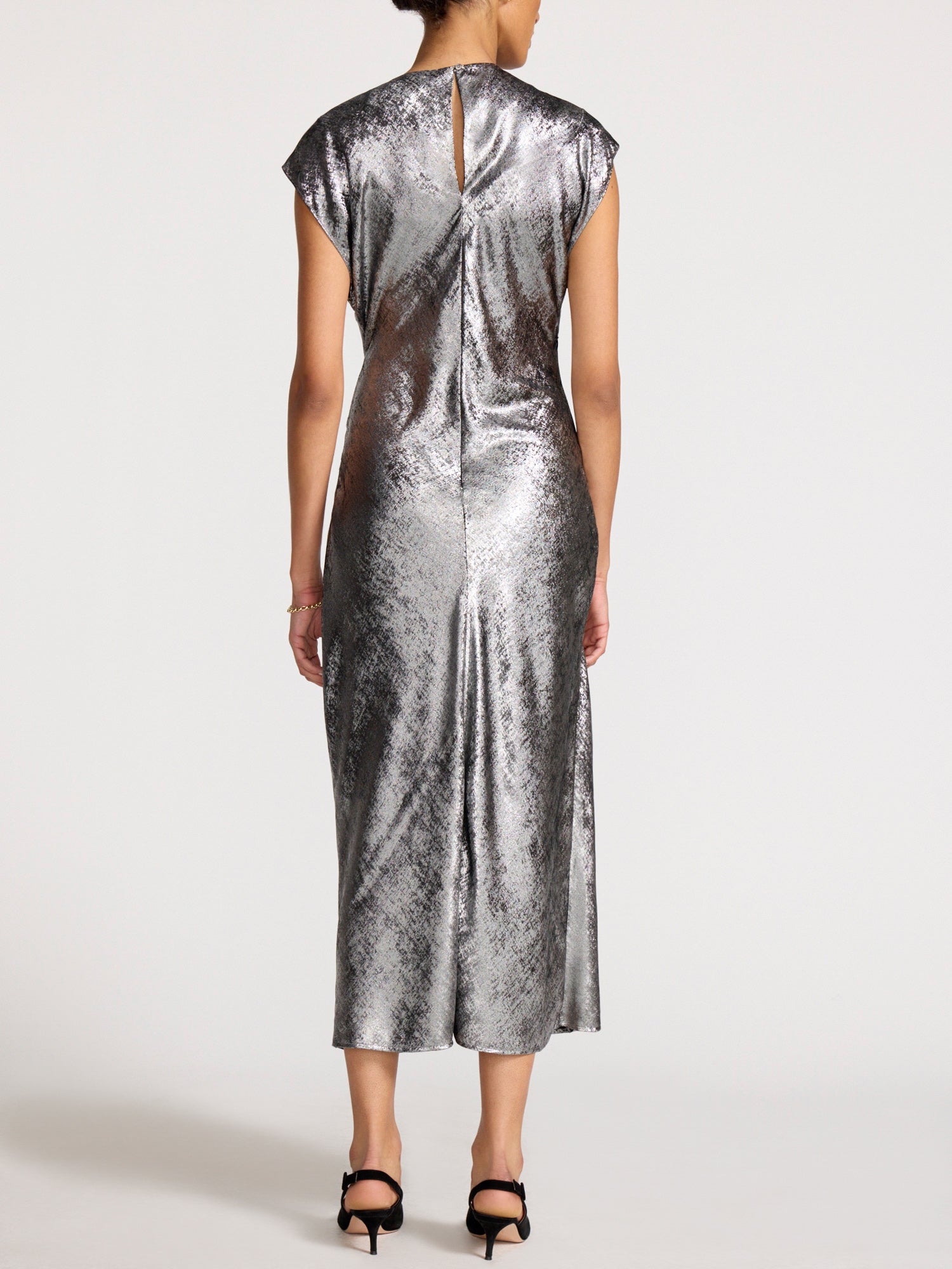silver metallic shift dress Vince Silver Metallic Shift Dress Size Medium